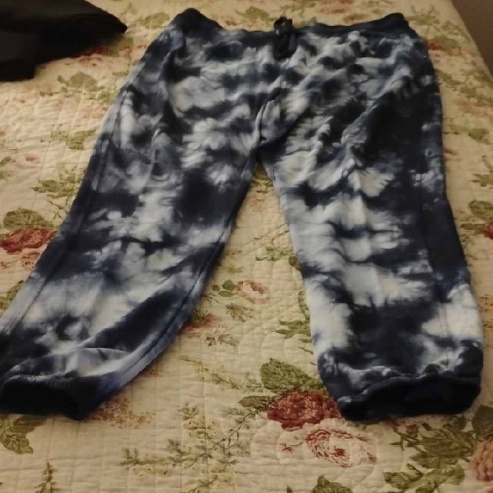Blue and White Tie-Dye Joggers
